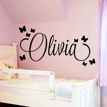 Personalizate Personalizate Numele Autocolant de Perete de Artă Decal Babys Autocolante de Perete Pentru Copii Fete Băieți, Cameră de Decorare Dormitor Murală DIY O299