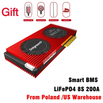 Polonia și SUA stoc Bluetooth Inteligente BMS LiFePO4 8S 200A UART Pentru 24V LiFePO4 Baterie Litiu 18650 21700pack Daly BMS