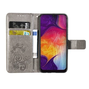 Portofel de lux din Piele Flip case pentru Samsung Galaxy (S5 Mini) SV Mini G800 G800F G800H Telefon Capacul din Spate de Imprimare 3D Flori