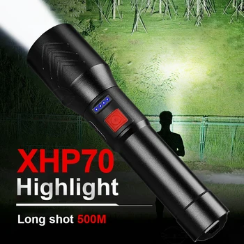 Puternic Lanterna LED-uri XHP70 lanterna Reîncărcabilă USB flash de lumină Construit în baterie biciclete lumina camping xhp50 led lantern lampă de lucru