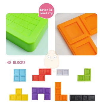Puzzle 3D din Plastic Tangram Matematica Jucărie Tetris Bloc Joc Preșcolar Magination Preda Instrument de Jucării Educative Pentru Copii de Cadou