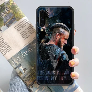 Ragnar Lothbrok Vikingii caz de Telefon Pentru Samsung Galaxy a 3 5 7 8 10 20 21 30 40 50 51 70 71 E S 2016 2018 4G negru Etui de moda