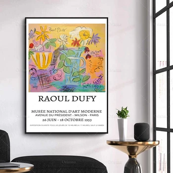 Raoul Dufy, Flori, Expoziție De Postere, Musee National D ' Art Moderne 1953, Muzeul De Imprimare, Decor Acasă Tablou Canvas Wall Art