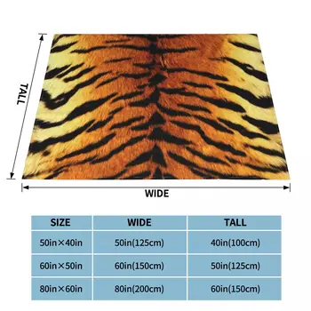 Realist Piele de Tigru Pături Flanel Textile Decor Animalprint Piele de Animale Portabil Cald Arunca Pături pentru Pat Covor Bucata