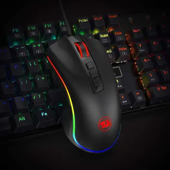 Redragon M711 Cobra Mouse de Gaming 16,8 Milioane de Culori RGB cu iluminare din spate de 10.000 DPI Reglabil Prindere Confortabilă 7 Butoane Programabile