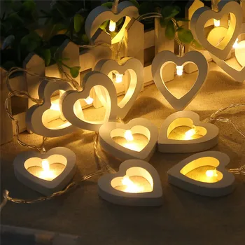Reprezentând Dragoste 1 M 10 Șir de Lumină LED-uri de Lemn Dragoste Ghirlanda Cutie Baterie de Anul Nou Crăciun Decor Acasă Petrecerea de Ziua Decor
