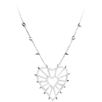 S925 Argint în formă de Inimă Salcie Unghii Colier Stil Baroc de Personalitate Temperament Ușor de Lux Monaco Bijuterii