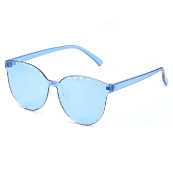 Scut Classic pentru Femei ochelari de Soare Margine Zimțată Tăiere Lentile-O singură Bucată fără ramă Bomboane de Culoare Ochelari de Soare Influencer Același Articol