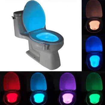 Senzor de Mișcare PIR, Toaletă Lumina de Noapte 8 Culori rezistent la apa Fundal Pentru Vas de Toaletă CONDUS Luminaria Lampa WC Toaletă Lumina baie