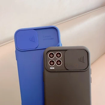 Slide-Lentilă aparat de Fotografiat Protector Telefon Caz Pentru Oppo Realme 8 Pro 4g Realme8 8pro Realme7 7 Pro Lichid de Silicon Moale Capacul din Spate