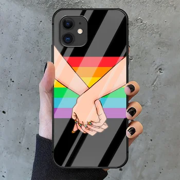 Steag LGBT de Homosexuali și Lesbiene Telefon Sticlă Călită Caz Acoperire Pentru IPhone 6 6S 7 8 11 12 X Xr Xs Se 2020 Pro Max Plus Mini-Etui