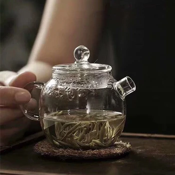 Stil japonez ceainic Ceainic de Sticlă rezistente la Căldură Mini Vas Mic Filtru Teaset de uz Casnic de Înaltă Temperatură de Flori Ceainic 120ML