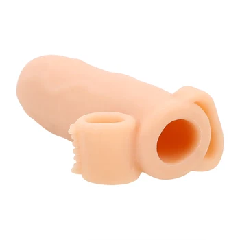 Stimulator Clitoris Jucarii Sexuale pentru Barbati Glont Vibrator Penis Sleeve Masculin Penisului Extinderea Marire TPE