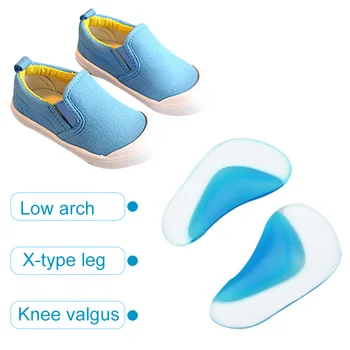 Sunvo Silicon Copii Semele Ortopedice Corector pentru Copii Plat Picior de Îngrijire Suport Arc Ortezare Gel Branțuri pentru Pantofi Insertii