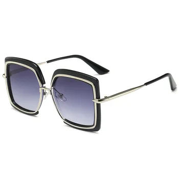 Supradimensionat ochelari de Soare pentru Femei Brand Designer de Metal Pătrat Ochelari 2020 Nou de sex Feminin Nuante Mare Oglindă Ochelari de Soare Superstar oculos