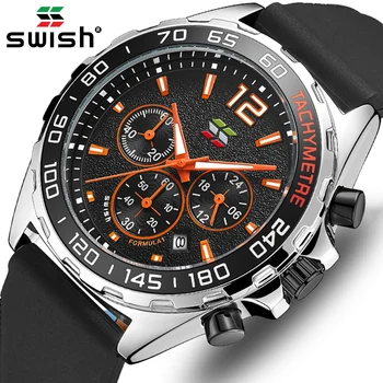 SWISH Barbati Ceas Nou Brand de Top de Lux Cuarț Oțel Inoxidabil Ceasuri Mens Sport rezistent la apă, Cronograf Relogio Masculino