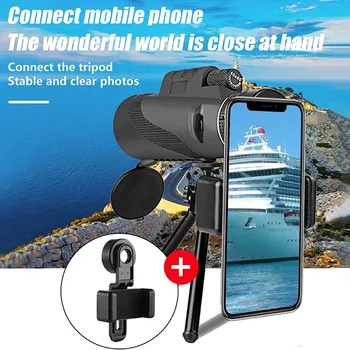 Tongdaytech 40x60 MM Telescop Monocular Telefon Zoom Teleobiectiv Cu Trepied Pentru Iphone, Samsung, Xiaomi Smartphone Lente