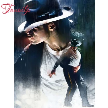 TOUOILP 5D diamant broderie Michael Jackson diamant pictura cruciulițe rundă completă&spuare Stras mozaic decor acasă