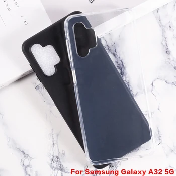 Transparent Caz de Telefon Pentru Samsung Galaxy A32 5G Capac Spate Negru Moale TPU Caz Pentru Samsung A32 5G SM-A326B Silicon Caso Etui