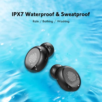 TWS Bluetooth Wireless Căști Sport rezistent la apa Căștile Bluetooth 5.0 Căști Cu Microfoane Touch Control Căști HiFi