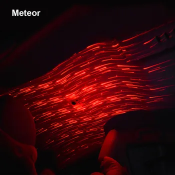 USB LED-uri Auto Atmosfera Ambiantă Înstelat Meteor Lumini Telecomanda Wireless DJ Music Control Sunet Lampa Auto Interior Decorative de Lumină