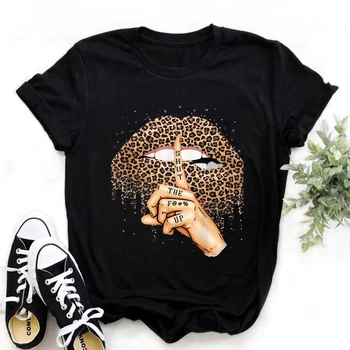 Vara Doamnelor T-shirt de DRAGOSTE de Top Sexy Leopard de Imprimare T-shirt Femei 2021 Moda Casual Femei Vrac Maneci Scurte