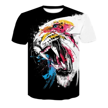Vară nouă bărbați abstract animale tie-dye t-shirt graffiti creator t-shirt de imprimare 3d O-gât casual street hip-hop-ul men ' s t-shir