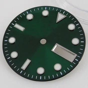 Verde Luminos 29mm cadran Steril Dial Piese Pentru 24 De Bijuterii NH36 Mișcarea Pentru Ceas de Ceas Data de Înlocuire Fereastră Săptămână