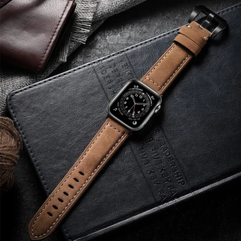 Veritabilă Bandă de Piele pentru Apple Watch iWatch Benzi Seria 6 5 4 3 2 1 SE 38mm 42mm 40mm 44mm Bratara pentru Applewatch Brățară