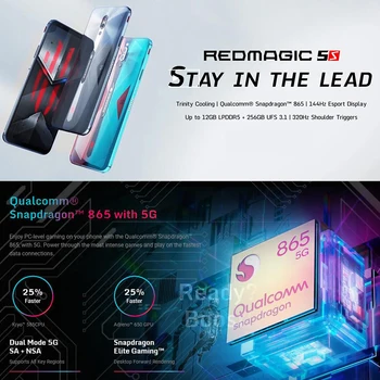 Versiune globală Nubia Red magic 5G 5S Smartphone de Jocuri Redmagic Joc Telefon Mobil Snapdragon 865 NFC 6.65