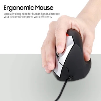 Vertical cu Fir Mouse Optic Ergonomic 3 Cheie Gaming Office Mouse-ul mouse-ului de calculator pentru PC /Laptop gaming mouse Black