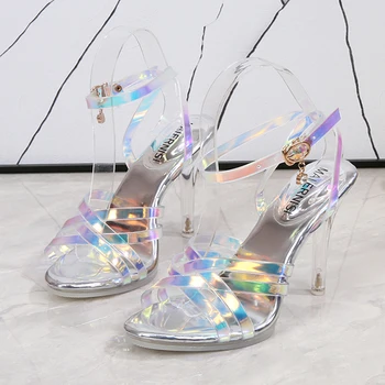 Voesnees 2021 Femei Sandale Model De Mers Pe Jos De Clar Pantofi Platforma Stripteuză Tocuri Inalte Sexy Gură De Pește Iluzorie Culoare Pantofi De Nunta