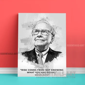 Warren Buffett spune Motto-ul citate Canvas Wall Art Pictura Decor Dormitor Studiu de imprimare de Viață copil de Cameră Decor Acasă Printuri