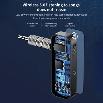 Wireless Bluetooth 5.0 Receptor de Muzică Audio de 3,5 mm Streaming Auto Transmițător Receptor Căști AUX Adaptor Microfon Handfree PC-uri Auto