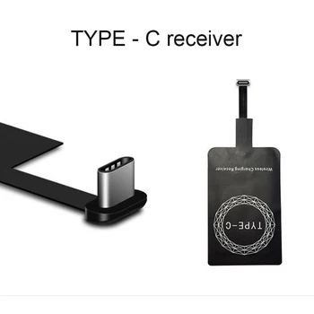 Wireless Micro USB de Încărcare Receptor Înainte Inversă Interfață fără Fir Încărcător Primi Patch-uri Pentru Android ios interfață de tip c