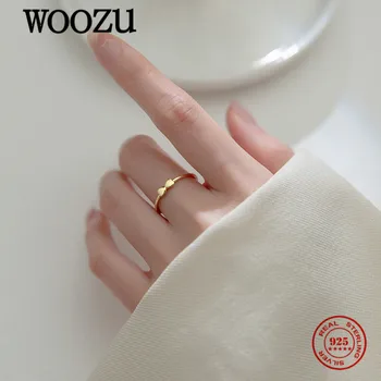 WOOZU Real Argint 925 Simplu Arc Reglabil Inele Pentru Femei Fermecătoare Nunta coreean Trendy Dulce Ziua de Bijuterii Cadou