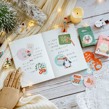 XINAHER 45 buc/ cutie Crăciun Fericit mini hârtie pachet autocolant DIY jurnal de decorare autocolant album scrapbooking