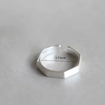 YAOLOGE Vest la Modă Argint Placat cu Hexagon Inel Simplu mod Geometric Colț Inel Pentru Femei Partid Bijuterii 2020 Cadou
