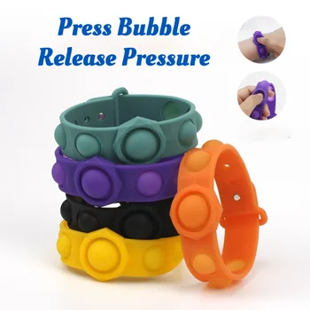 Împinge Bubble Senzoriale Frământa Jucarie Bubble Bratara de Relief de Stres Pentru Copii Adult Moale Anti-stres Frământa Decompresie