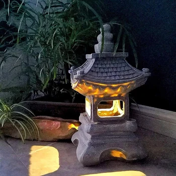 În Aer Liber, Solar, Grădină Zen Lumini Sculptura Felinar Pagoda Grădină De Lumină Lampă Solară Fermă Balcon Statuie Decor