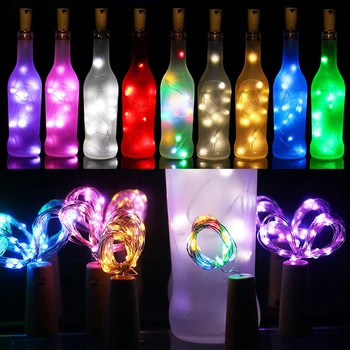 Șir led Sticla de Vin cu dop de Plută 2M 20 LED Sticla Lumini Baterie de Plută pentru Petrecerea de Nunta, de Crăciun, Halloween Bar Decor