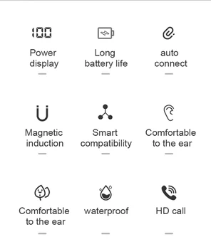 наушники Wireless dinte 5.0 Cască TWS Mini HIFI In-ear Sport Execută setul cu Cască Suport IOS/Android Telefoane HD Căști