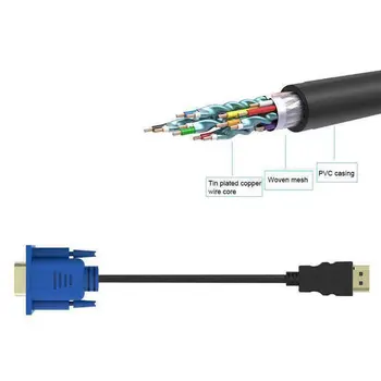 1/1.8/3/5M compatibil HDMI Cablu compatibil HDMI La VGA HD Cu Audio Cablu Adaptor compatibil HDMI LA VGA Cablu de dropshipping