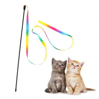 1/3/5PCS Jucării Pisica Drăguț Amuzant Colorat Rod Teaser Bagheta de Plastic, Jucării pentru animale de Companie Pentru Pisici Interactive Stick Cat Consumabile