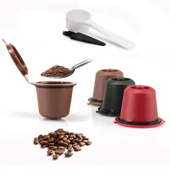 1/3Pcs Capsula de Cafea de unică folosință Capsula de Cafea Filtru Cana de cafea Nespresso Capsule de Plastic Filtru Cupe Lingura Perie