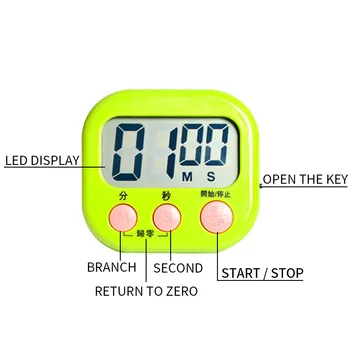 1 BUC Digital Timer Bucătărie Copii Temporizator, Alarma Mini LCD de Mari Cifre de Alarmă cu voce Tare Stea Agățat Gaura Pentru Gatit Jocuri Sportive