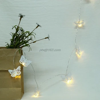 10 LED Gol în Formă de Fluture Decorativ String Lumini Lampa de Noapte de Vacanță