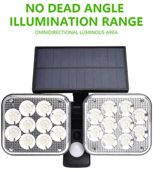 100 SMD LED Dual Capul Solar de Perete de Lumină Senzor de Mișcare în aer liber, Grădină, Reflector lumina Soarelui de Mișcare PIR Strada Lumina Decoratiuni de Gradina