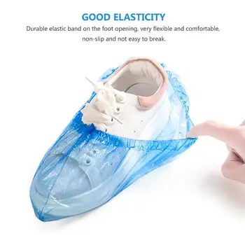 100buc Plastic de Unică folosință de Pantofi C100 bucăți de plastic de unică folosință bahile, curățare galoși, impermeabil de protecție de pantofi cov