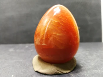 102.6 gNatural culoare roșu agat ou lustruire cristal de cuarț piatră de vindecare, accesorii de mobilier